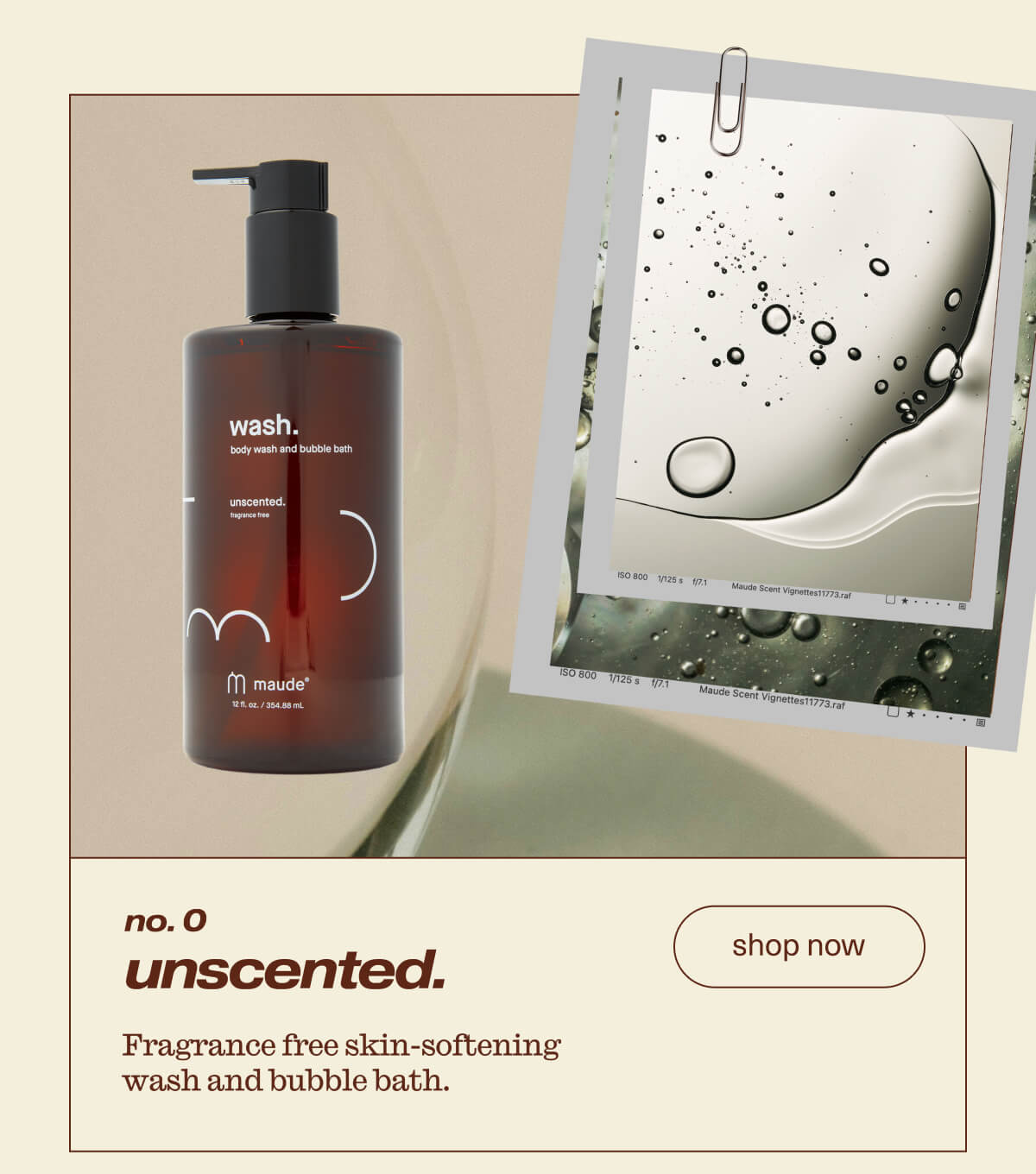 no. 0 | unscented. | Fragrance free skin-softening wash and bubble bath. | [ shop now ]