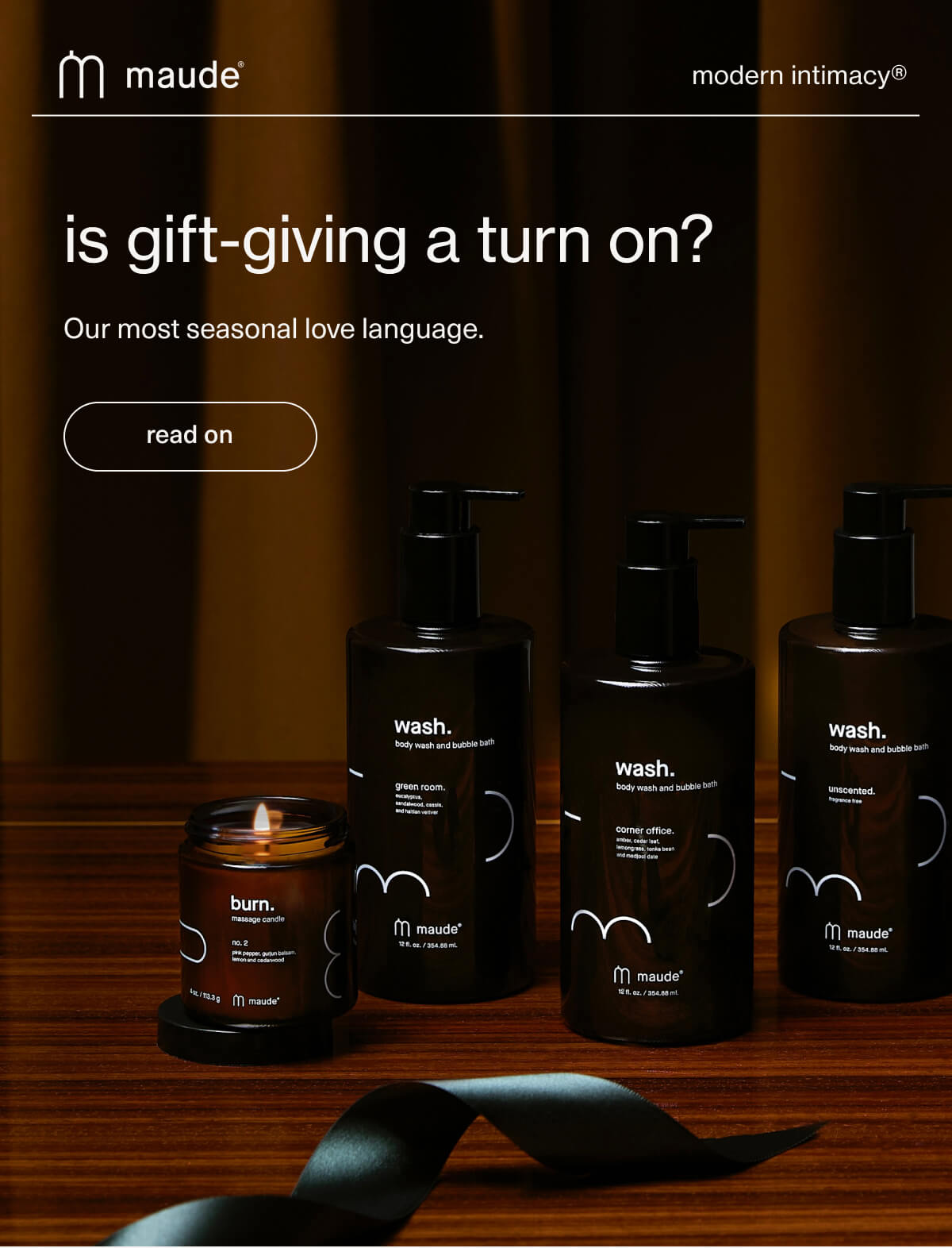 maude | modern intimacy | is gift-giving a turn on? | Our most seasonal love language. | [ read on ]