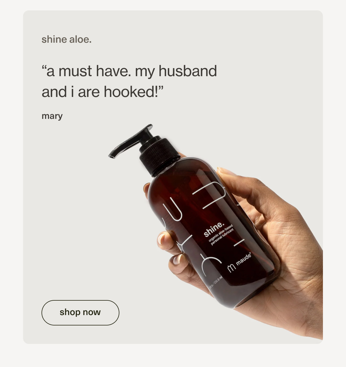 shine aloe. | “a must have. my&nbsp;husband and i are hooked!” - mary | [ shop now ]