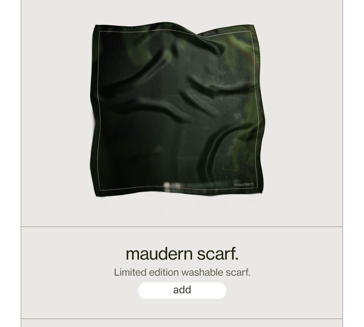 maudern scarf. | Limited edition washable scarf. | [ add ]