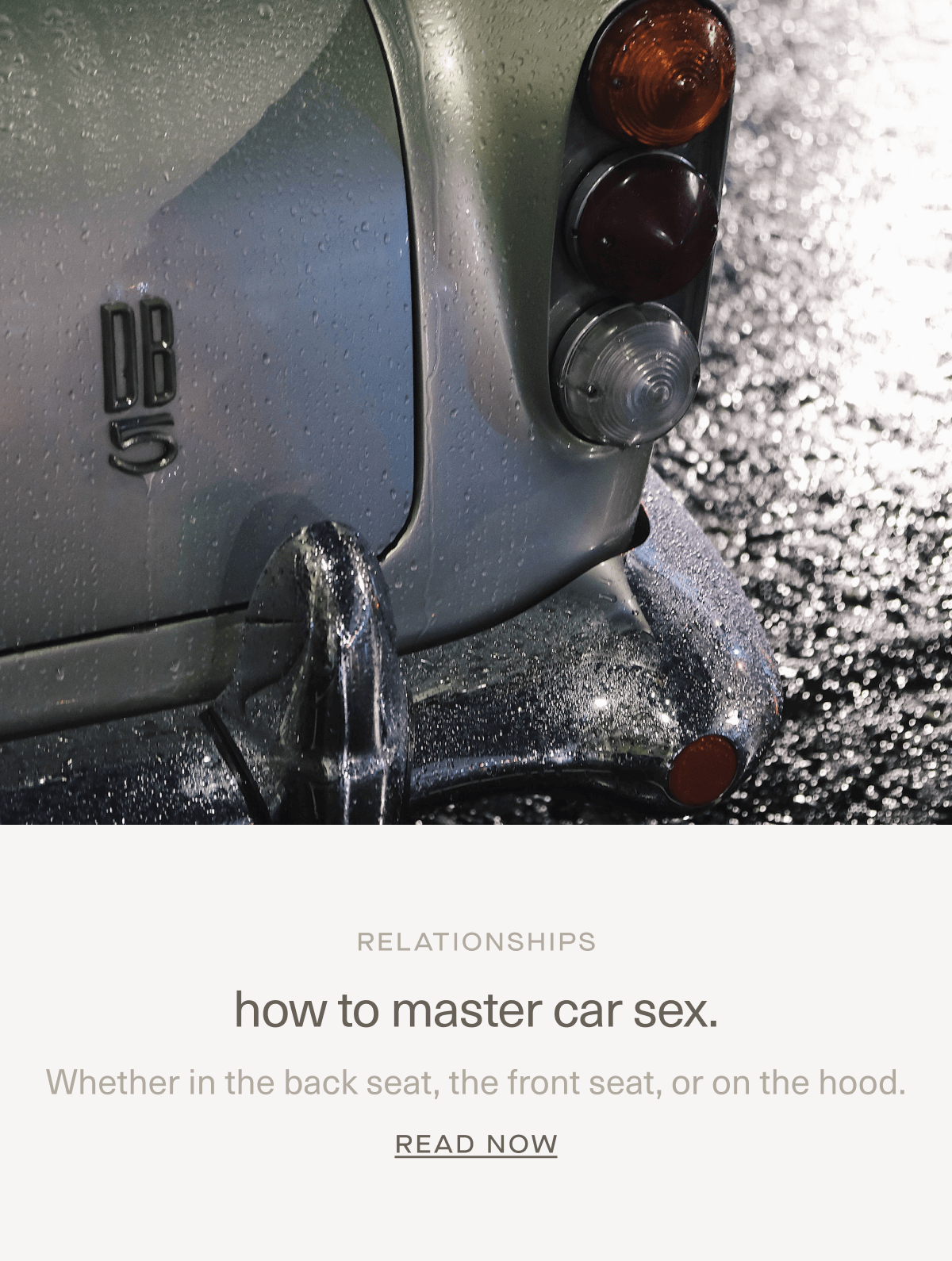 RELATIONSHIPS | how to master car sex. | Whether in the back seat, the front seat, or on the hood. | Read Now RELATIONSHIPS | how to master car sex. | Whether in the back seat, the front seat, or on the hood. | Read Now