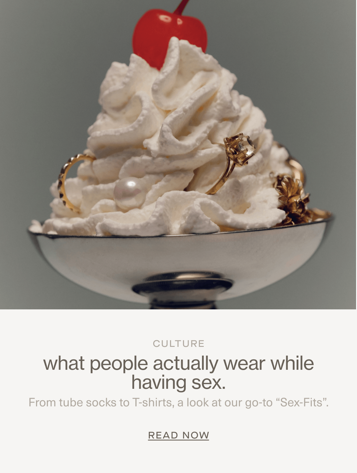 CULTURE | what people actually wear while having sex. | From tube socks to&nbsp;T-shirts, a look at our go-to “Sex-Fits”. | Read Now