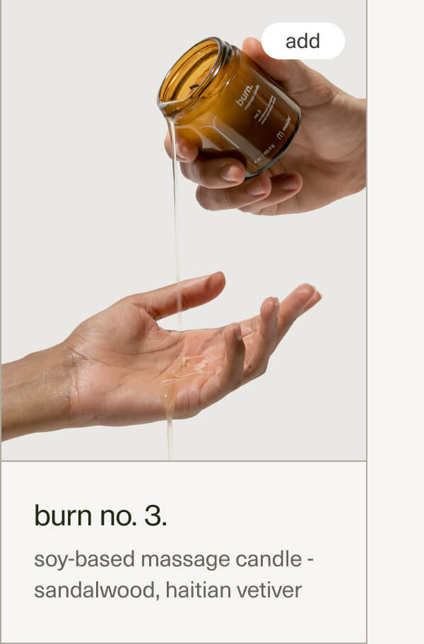 burn no. 3. | soy-based massage candle - sandalwood, haitian vetiver