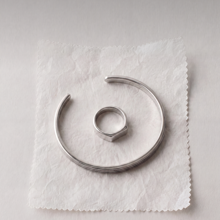 Thin Screw Cuffs in Ice Cream