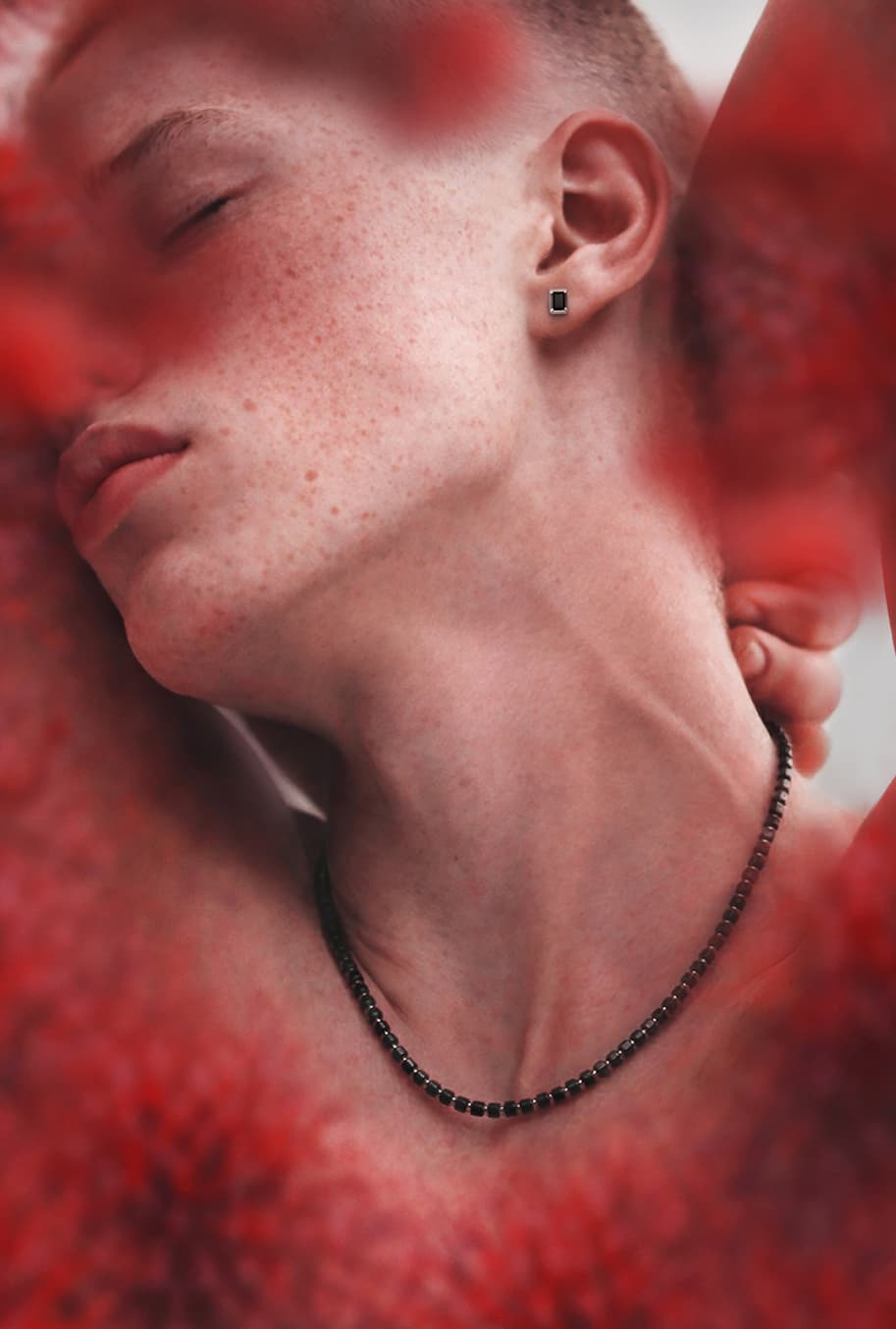 Kato bead necklace on model