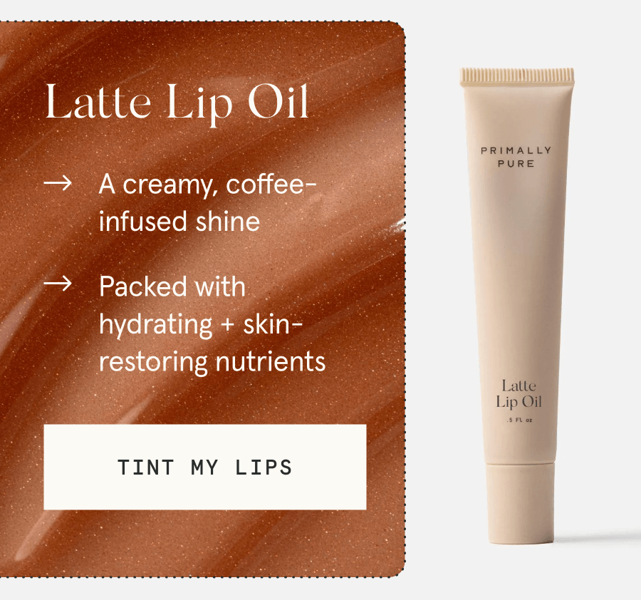 Latte Lip Oil - A creamy, coffee-infused shine - Packed with hydrating + skin-restoring nutrients [TINT MY LIPS]
