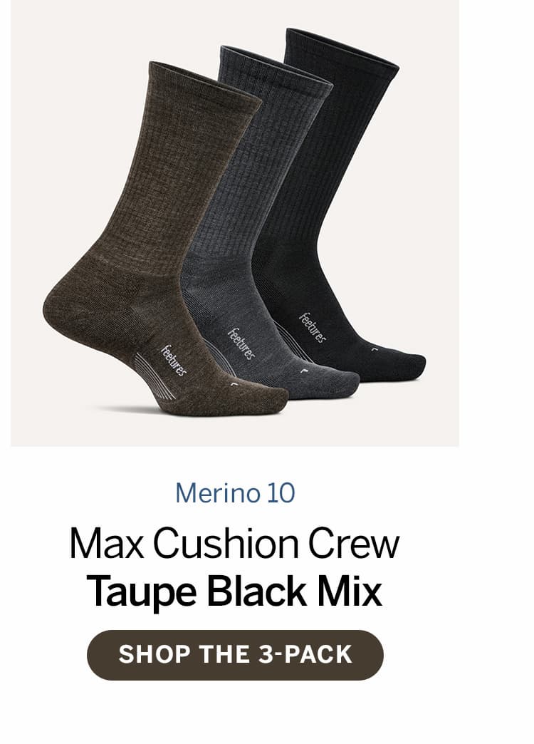 Merino 10 Max Cushion Crew Taupe Black Mix, Shop the 3-pack 