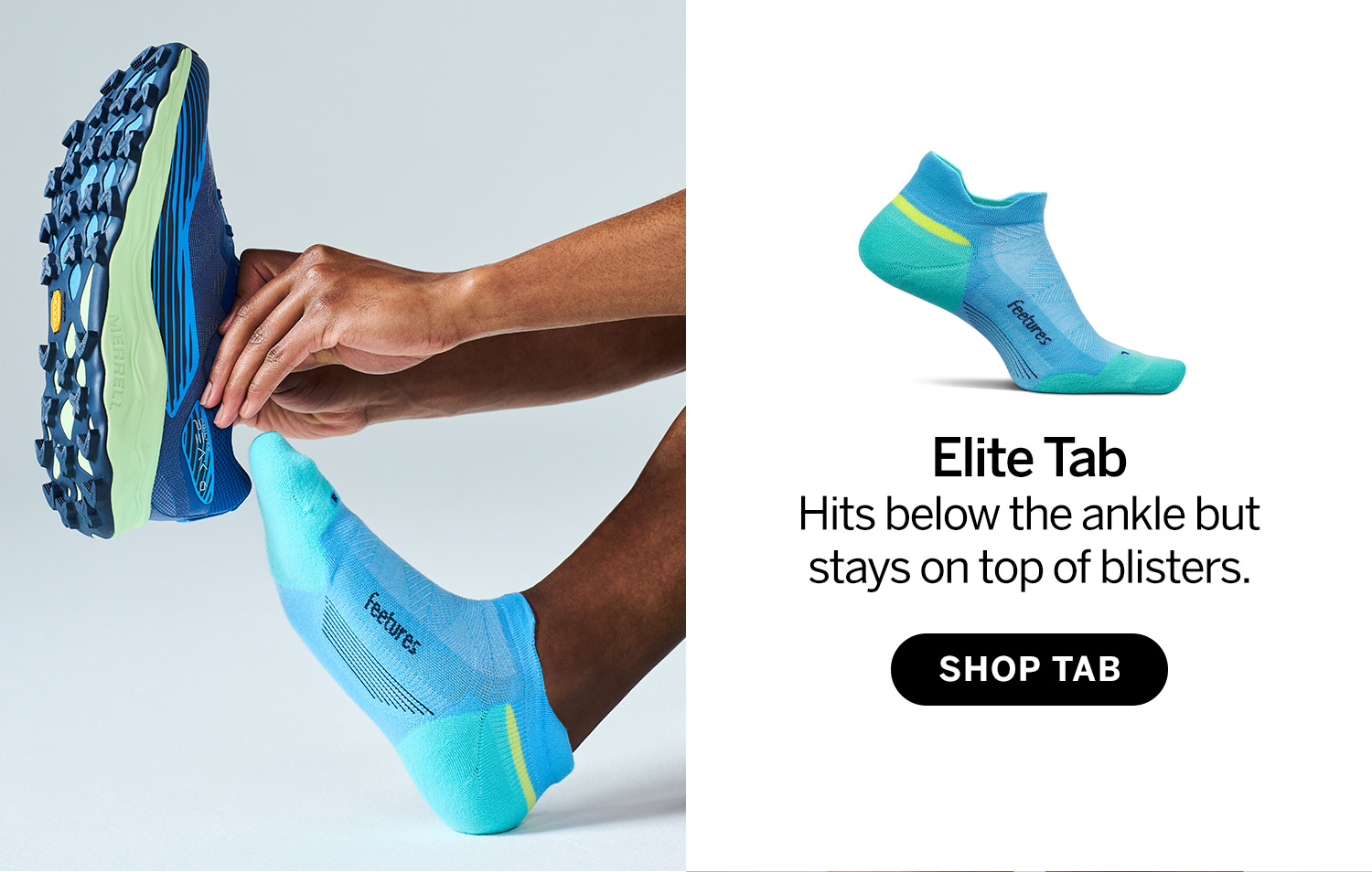 Elite Tab - Hits below the ankle but stays on top of blisters - Shop Tab