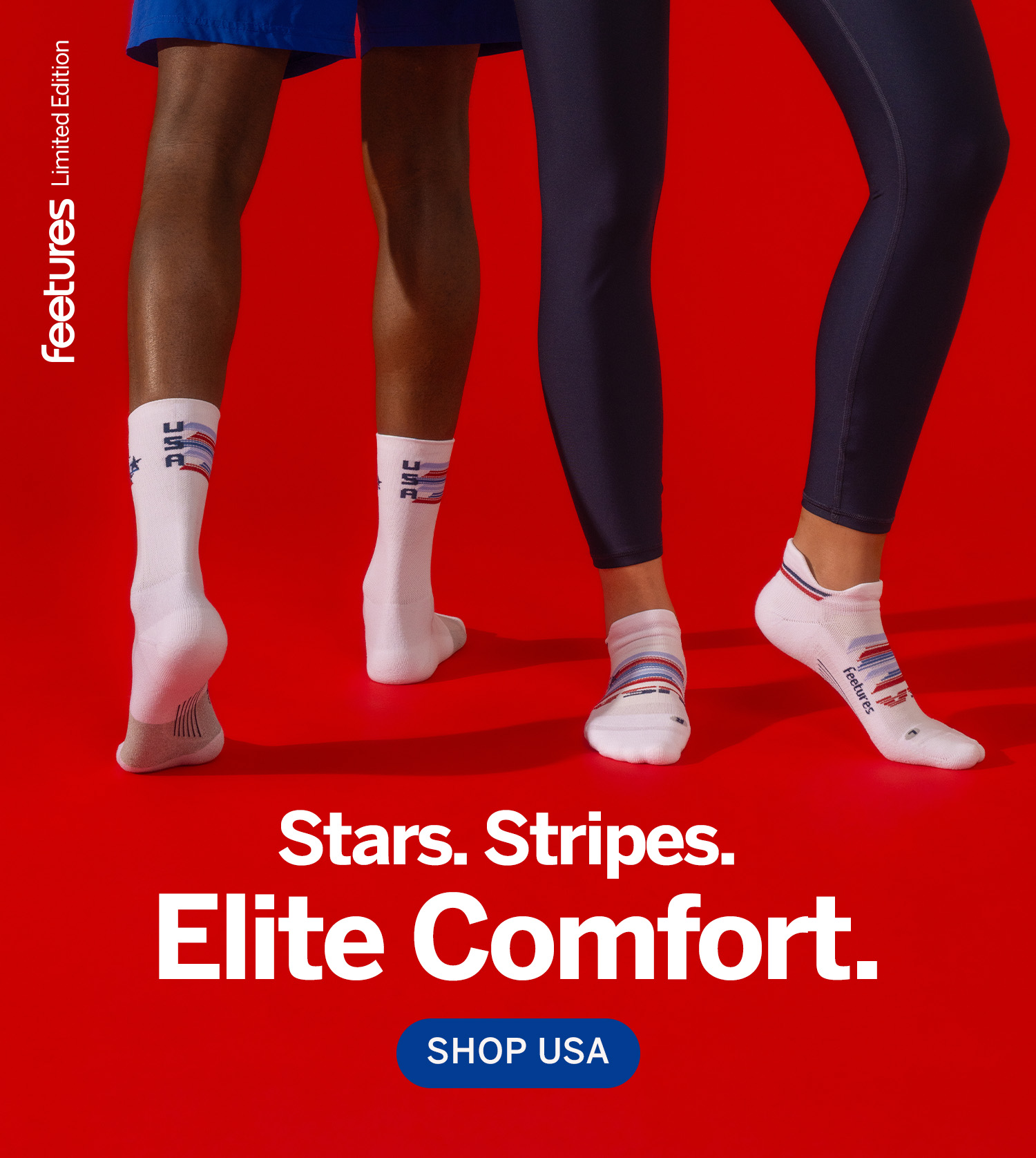 Stars. Stripes. Elite comfort. Shop USA. 