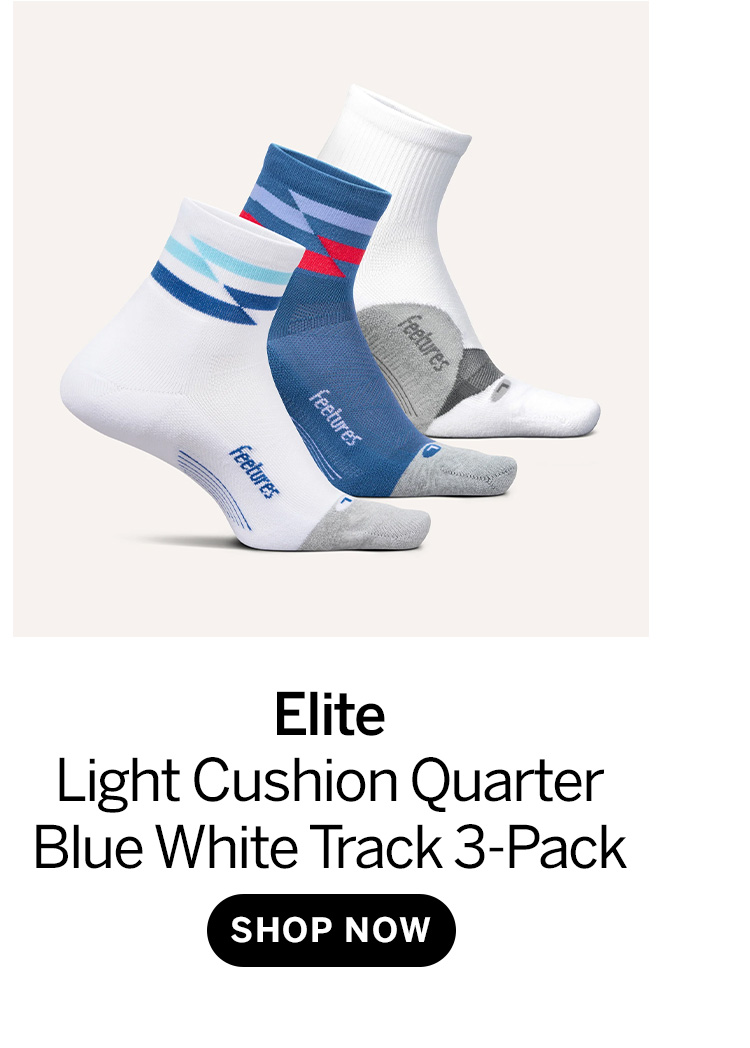 Elite Light Cushion Quarter Blue White Track 3-Pack