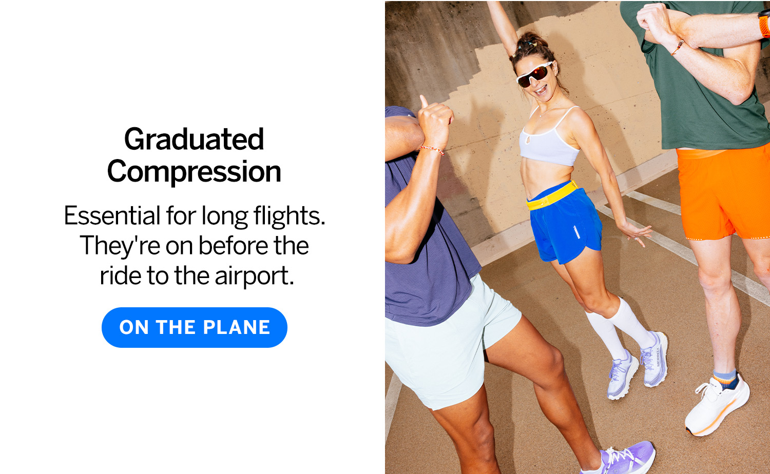 Graduated compression. On the plane.