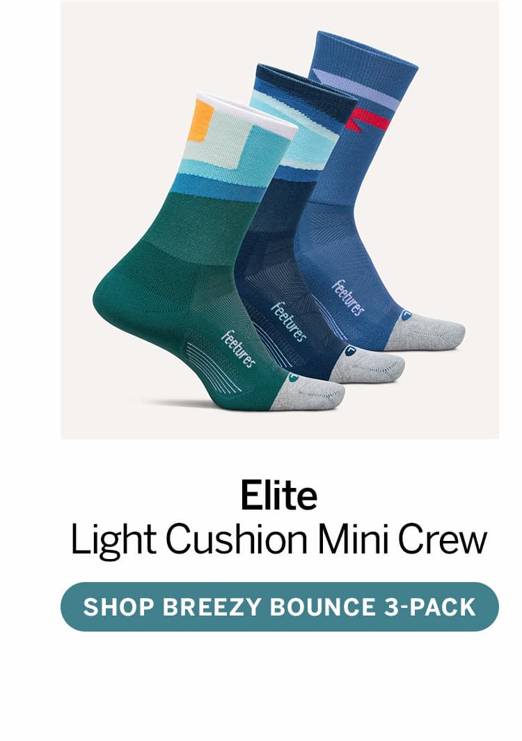 Elite Light Cushion Mini Crew Breezy Bounce 3-pack