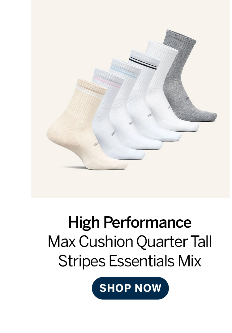 High Performance Max Cushion Quarter Tall Stripes Essential Mix