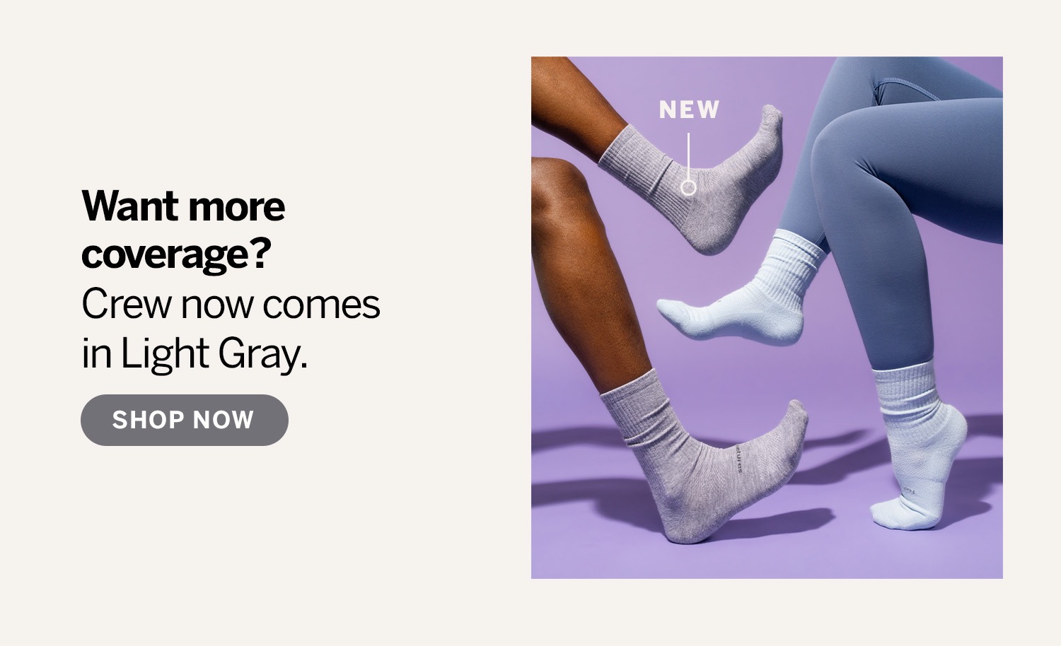 High Performance Max Cushion Crew now comes in Light Gray. Shop Now.