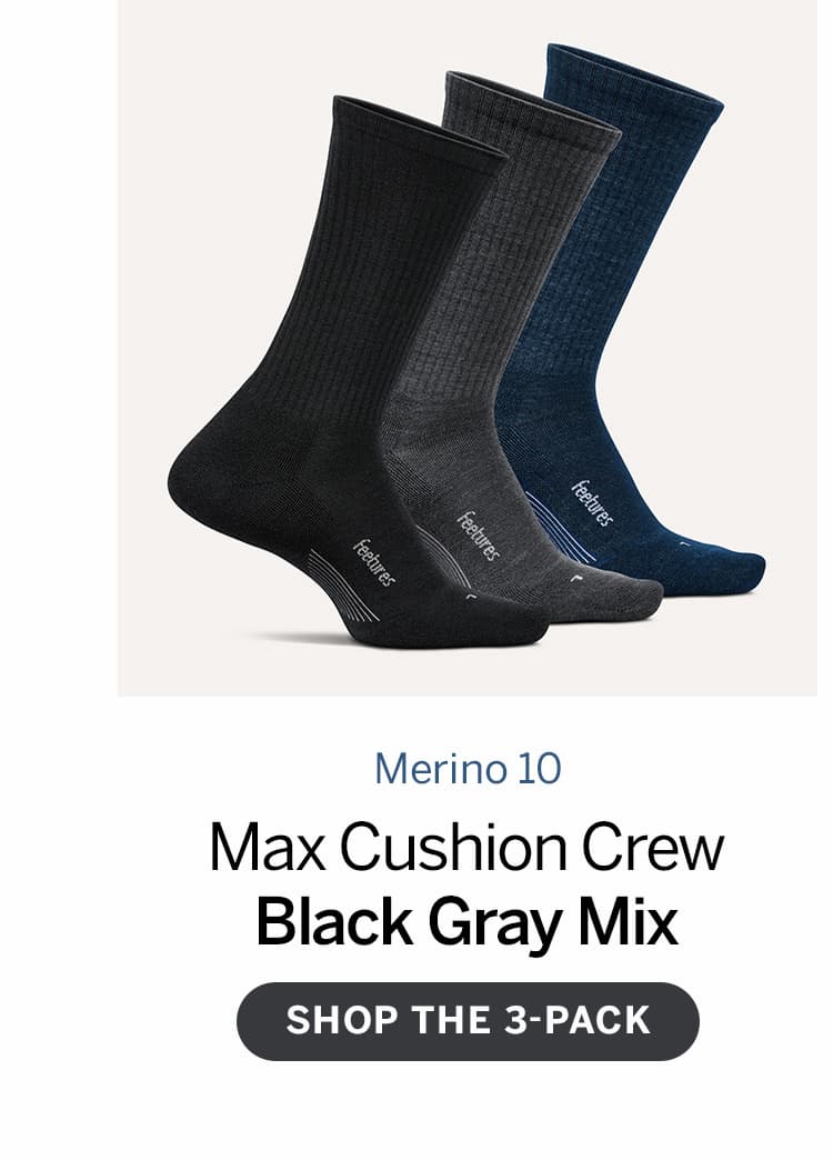 Merino 10 Max Cushion Crew Black Gray Mix Shop the 3-pack 
