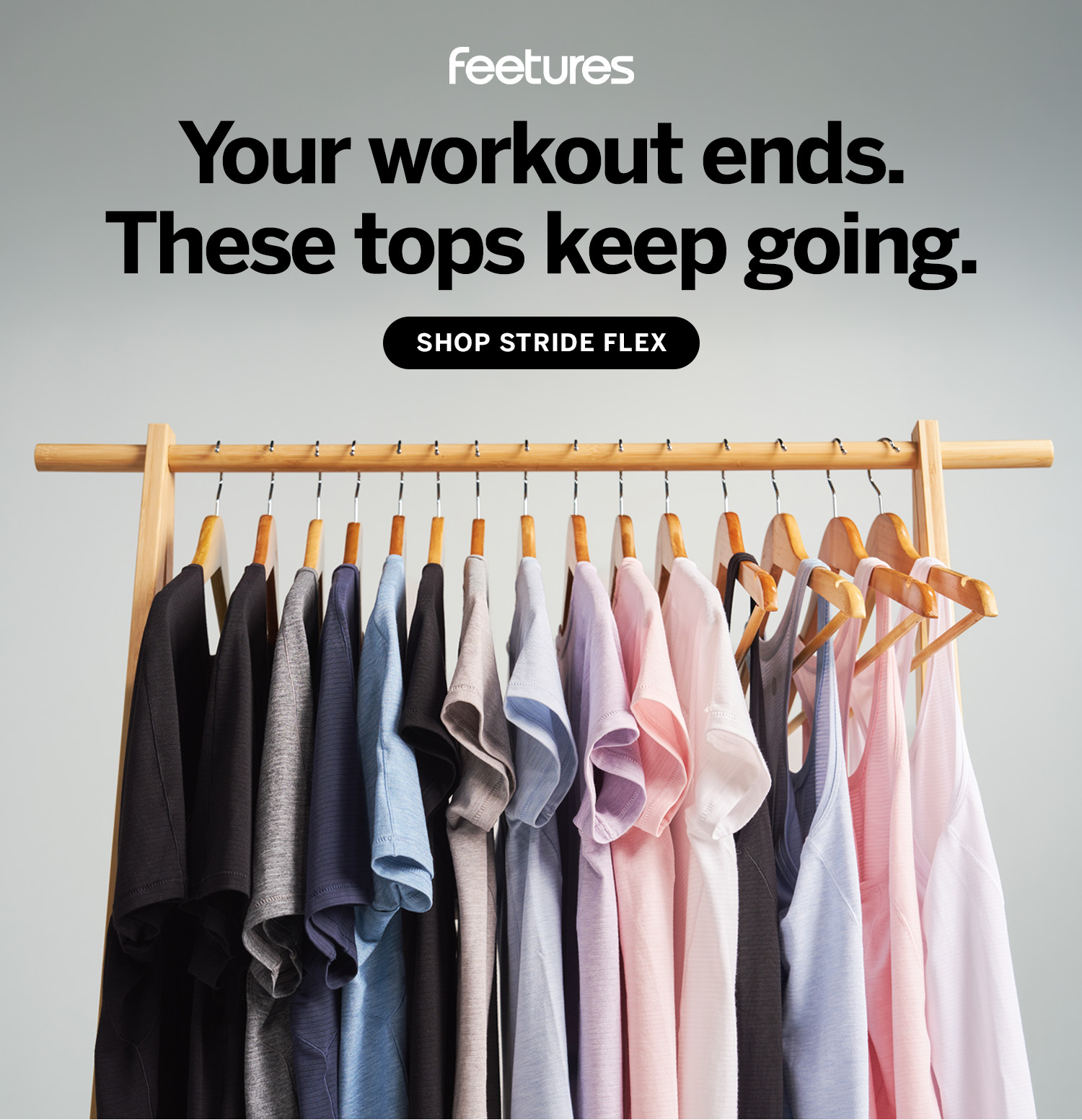 Your workout ends. These tops keep going. Shop Stride Flex.