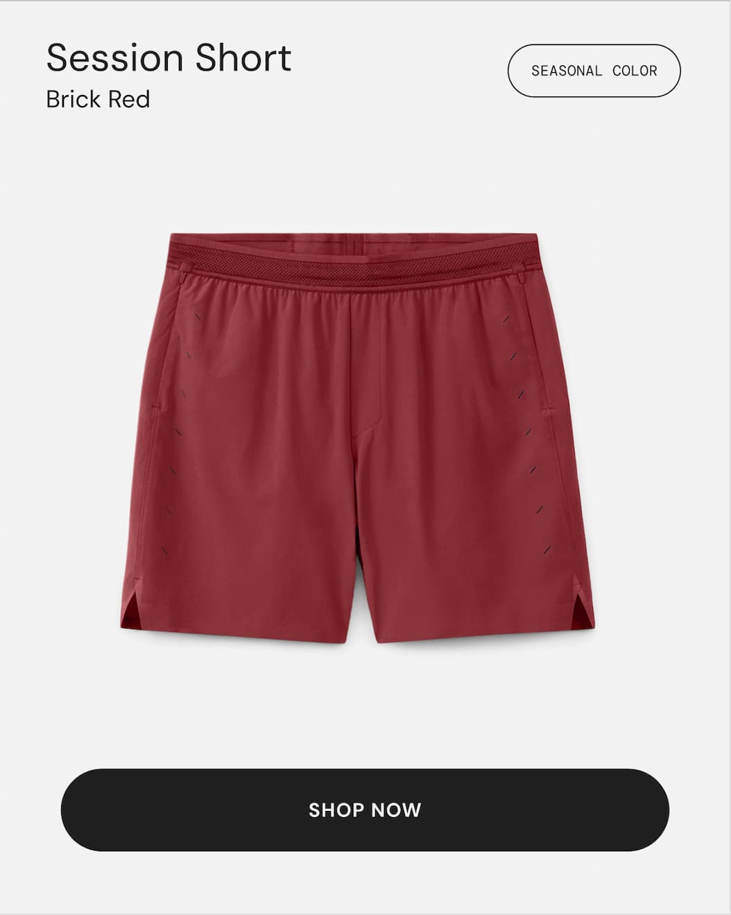 Shop the Lined Session Running Short in Brick Red