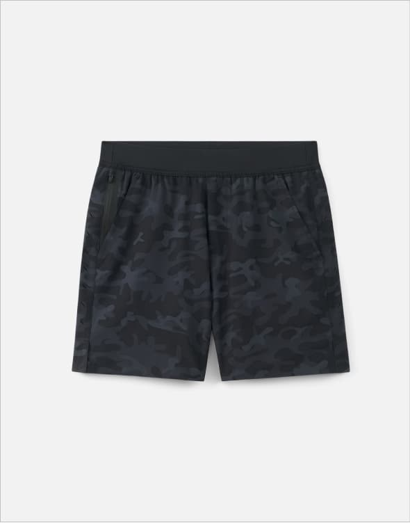 Explore the Black Camo Interval Short