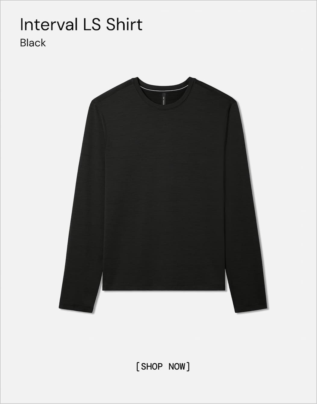 Shop Black LS Interval Workout Shirt