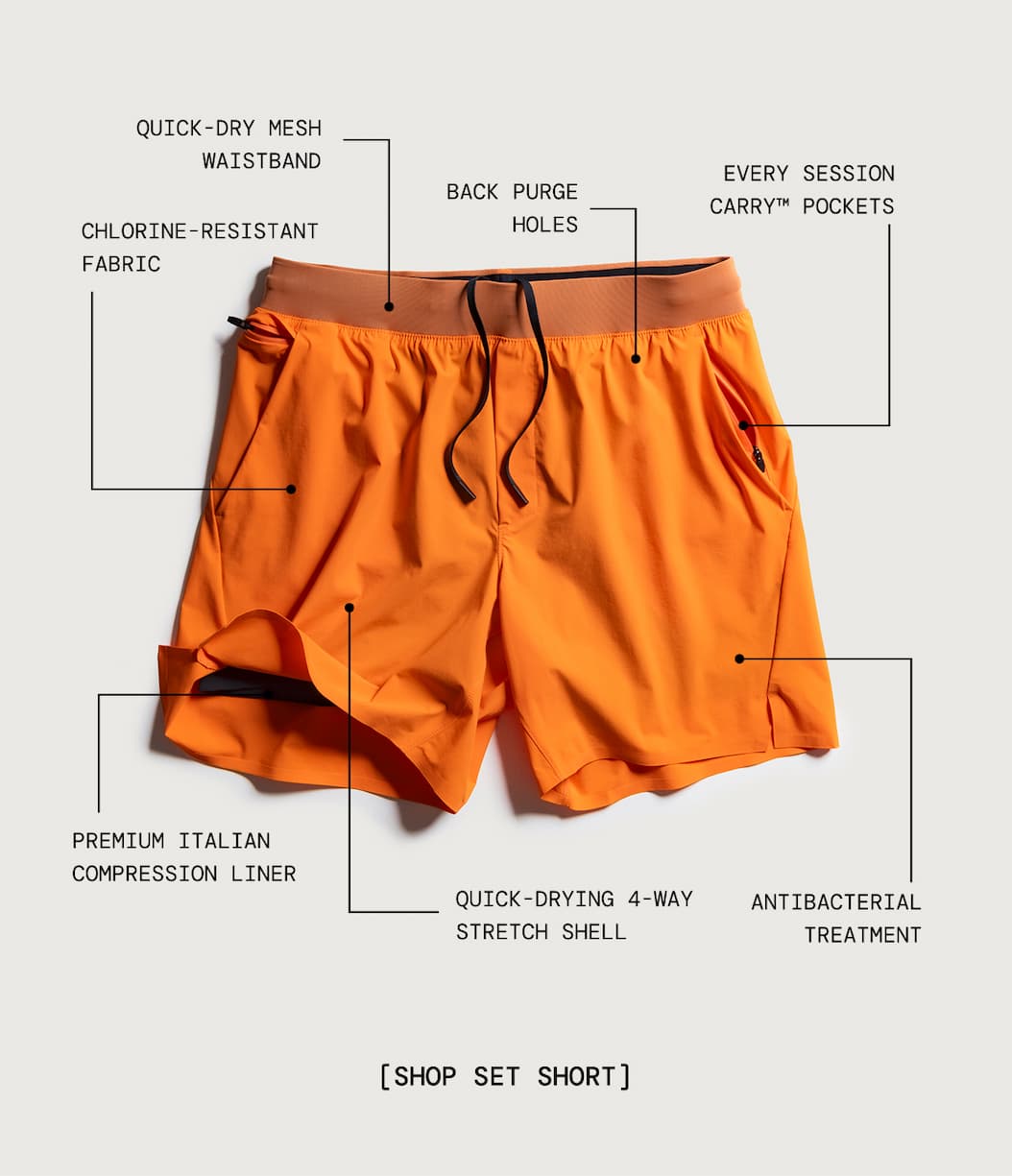 From daily gym sessions to swims, runs, and beyond, the Set Short adapts without missing a beat. When one short can handle everything, it’s the only one you need to pack. Shop Now