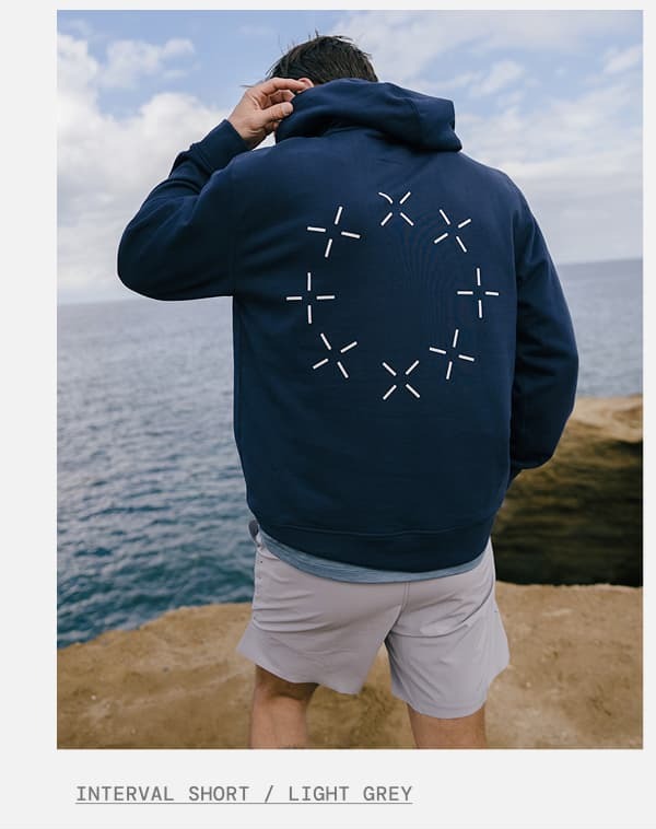 Interval Short "Micro-X" in Light Grey Lined 7" Inseam