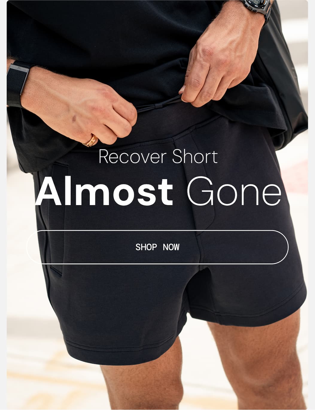 Hero Image: Almost Gone: Recover Short. Shop Now