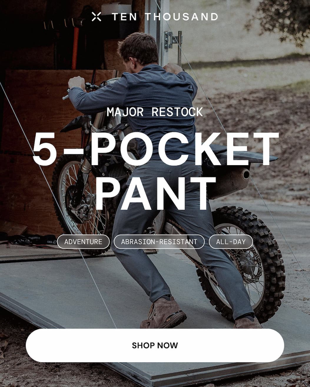 Ten Thousand: Our 5-Pocket Pant is back in stock and ready for anything. Gear up now