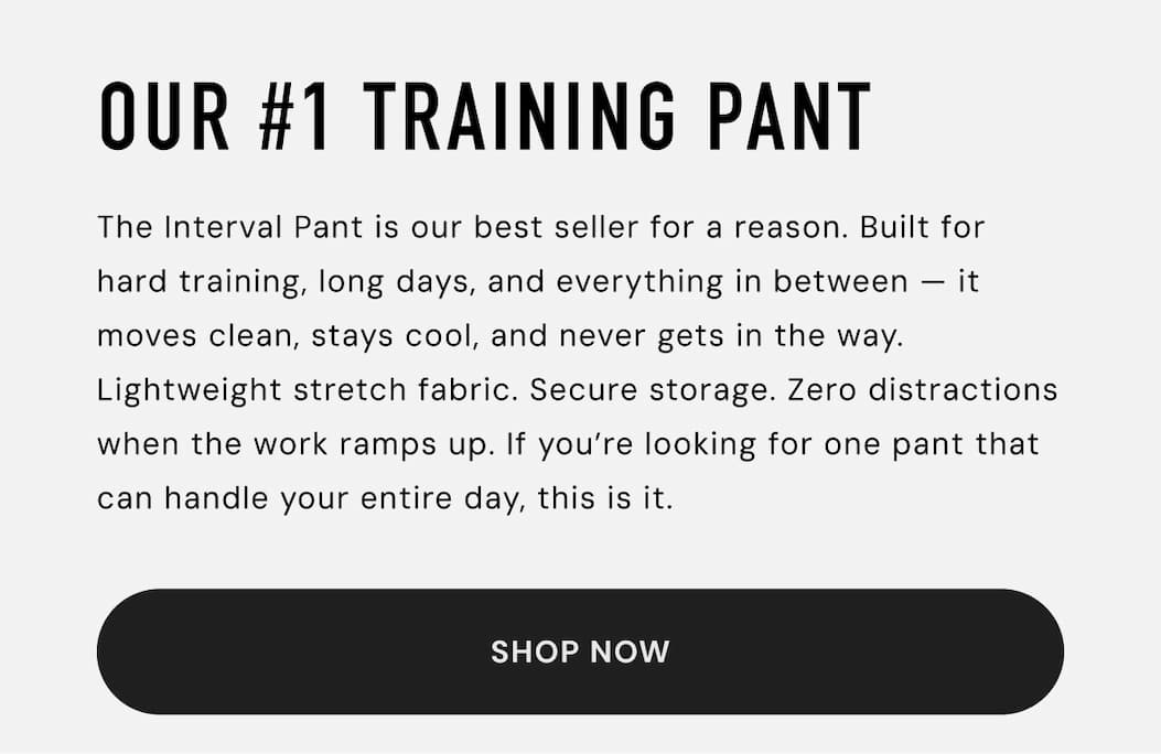 #1 Training Pant: Interval