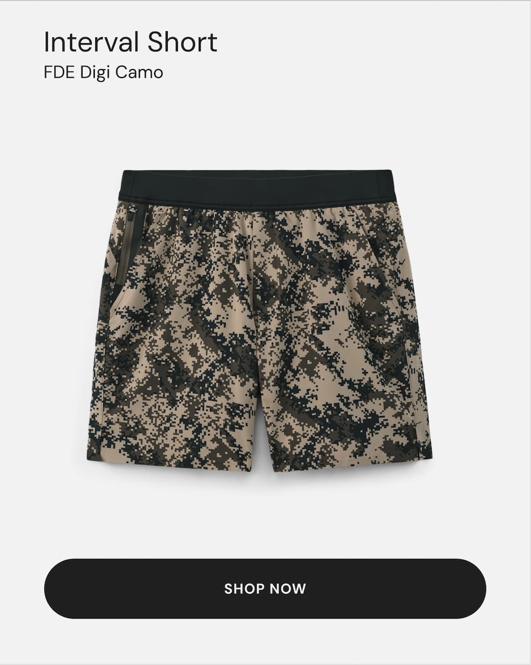 Shop Interval Short in FDE Digi Camo