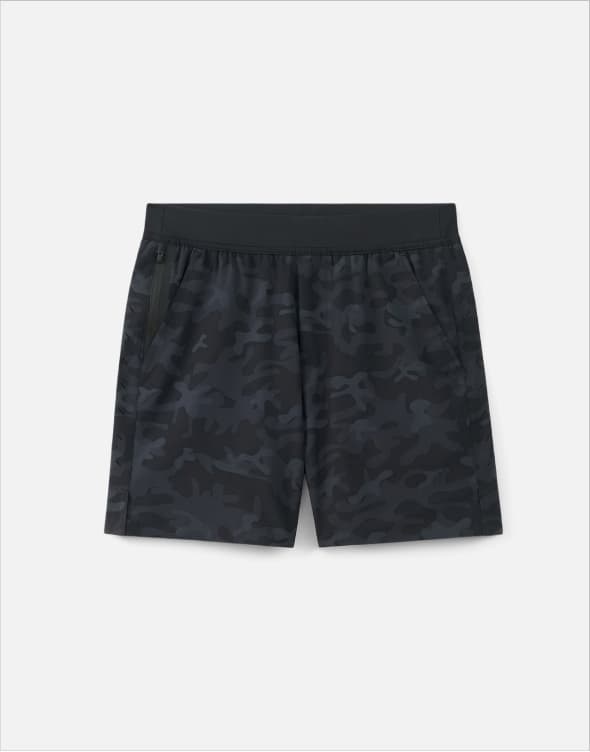 Explore the Black Camo Interval Short