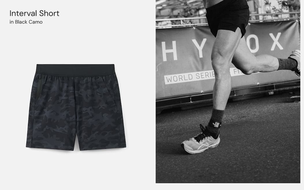 Black Camo Interval Short
