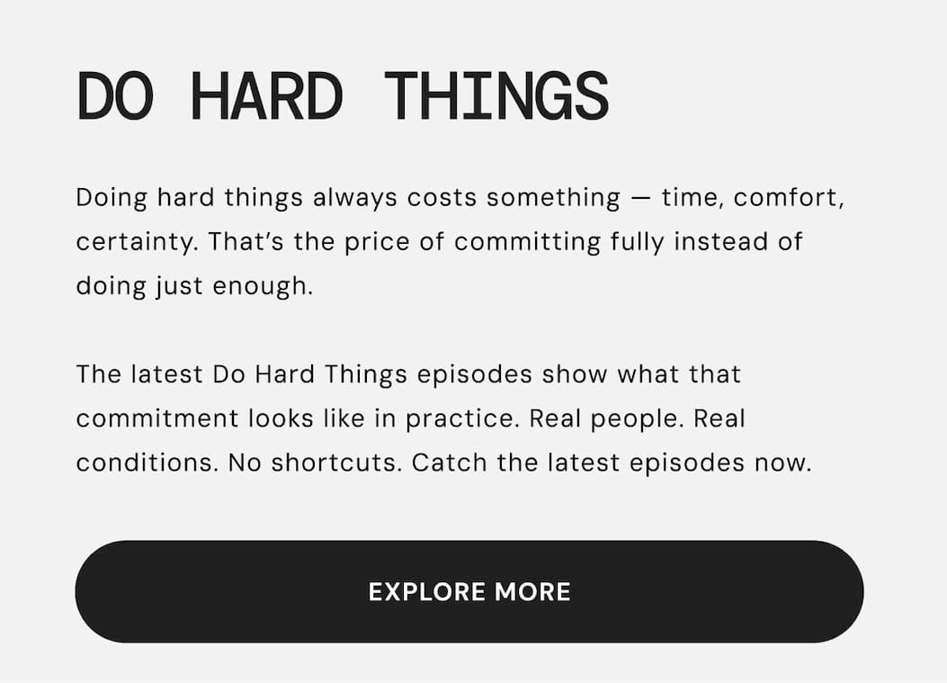 Do Hard Things Video Series