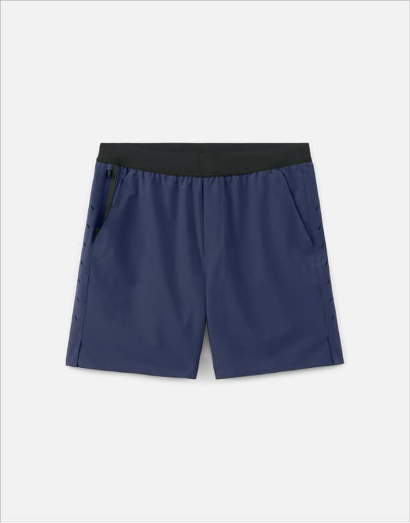 Shop the Navy Blue Lined 7" Interval Gym Short
