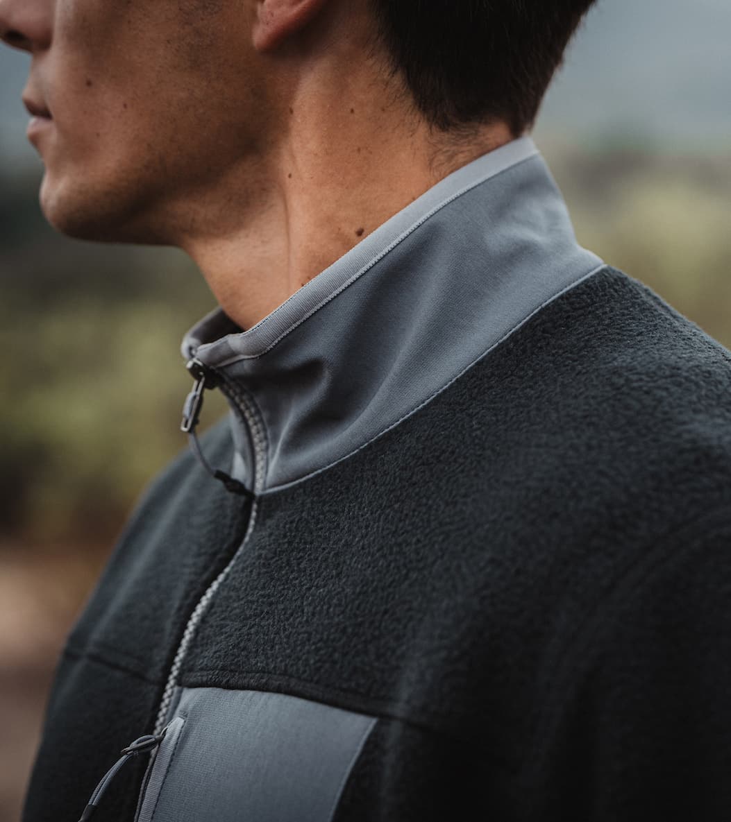 Sherpa Tech Jacket Collar and zipper detail