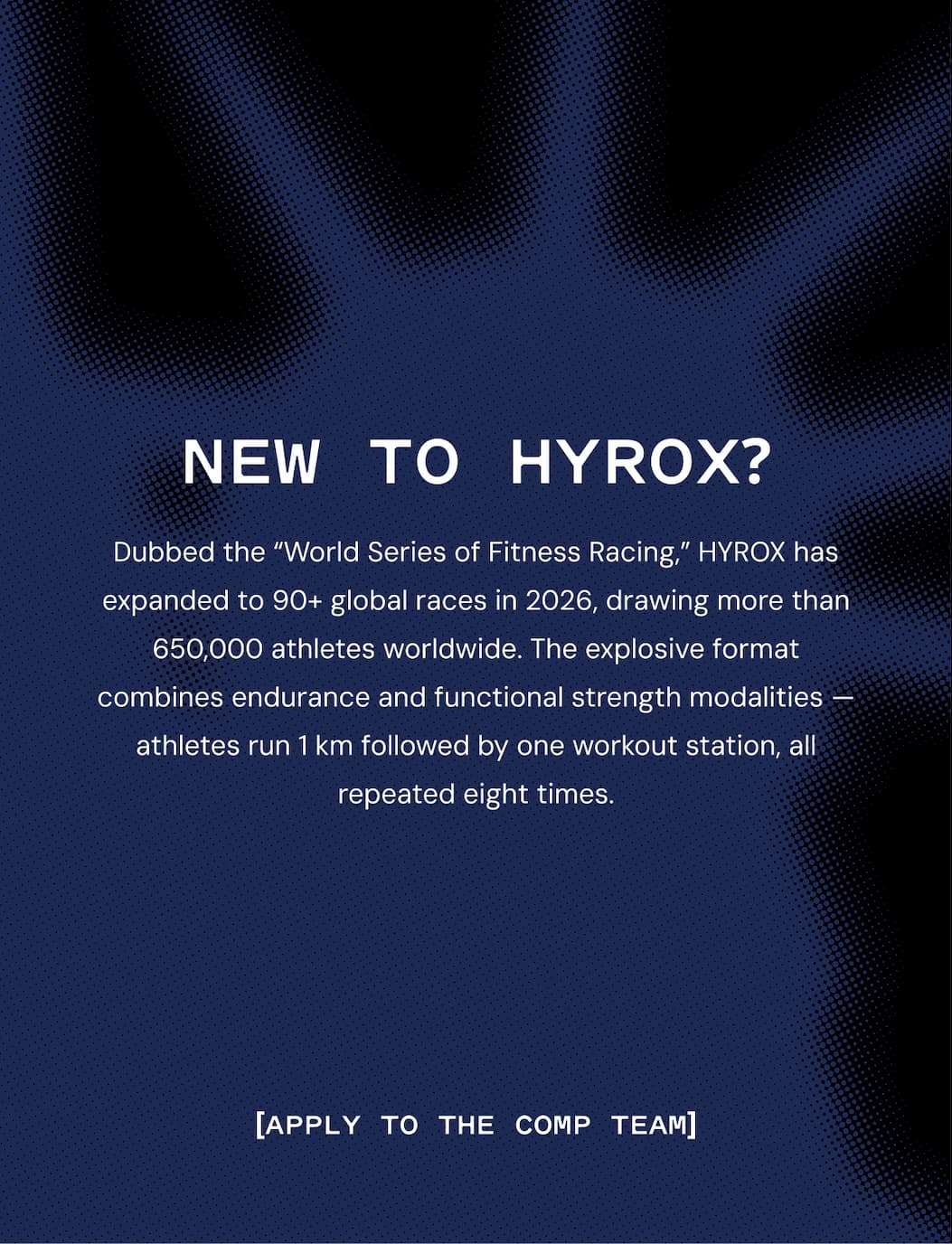 What You'll Get: RACE DAY KIT LIMITED-EDITION TRAIN NYC CORE TEE INTERVAL SHORT SWIFTWICK TEAM SOCKS  ACCESS TO EXCLUSIVE EVENTS  TEAM DISCOUNT @ PARAGON SPORTS  + EXTRA RACE DAY SWAG