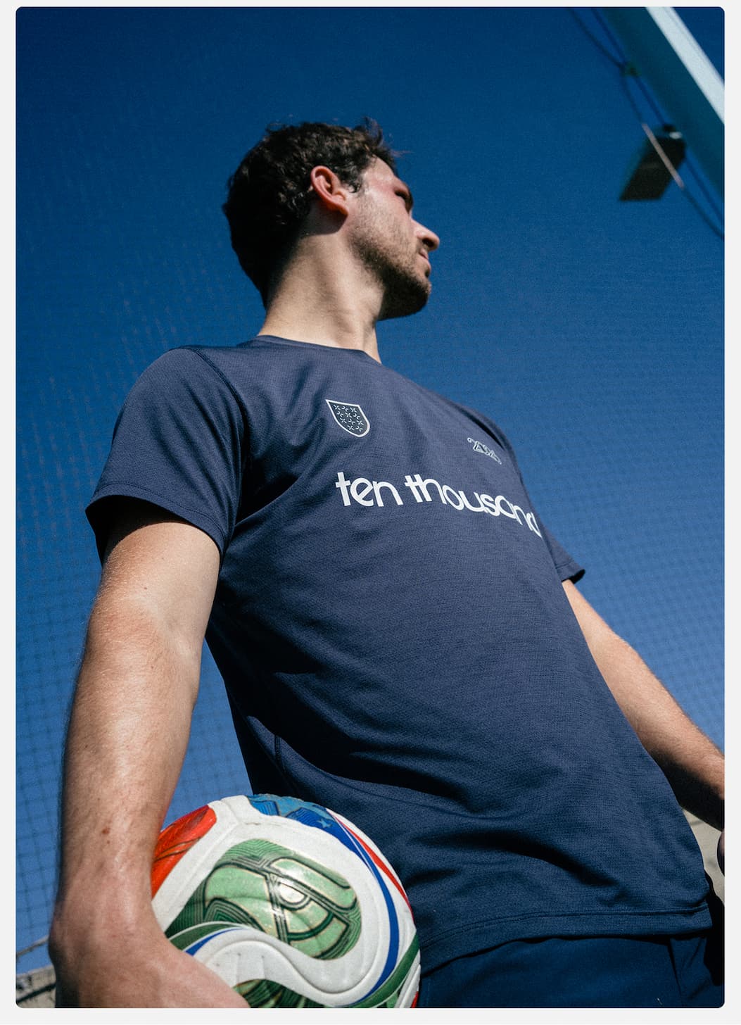 Image of Ethan holding World Cup 2026 Soccer Ball