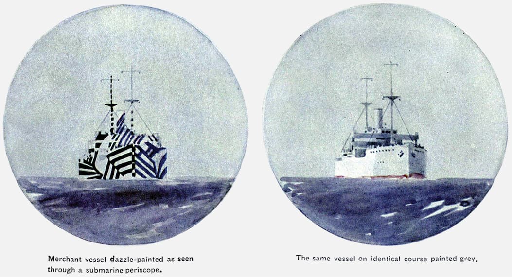 Dazzle Camo World War I Image Showing Difference