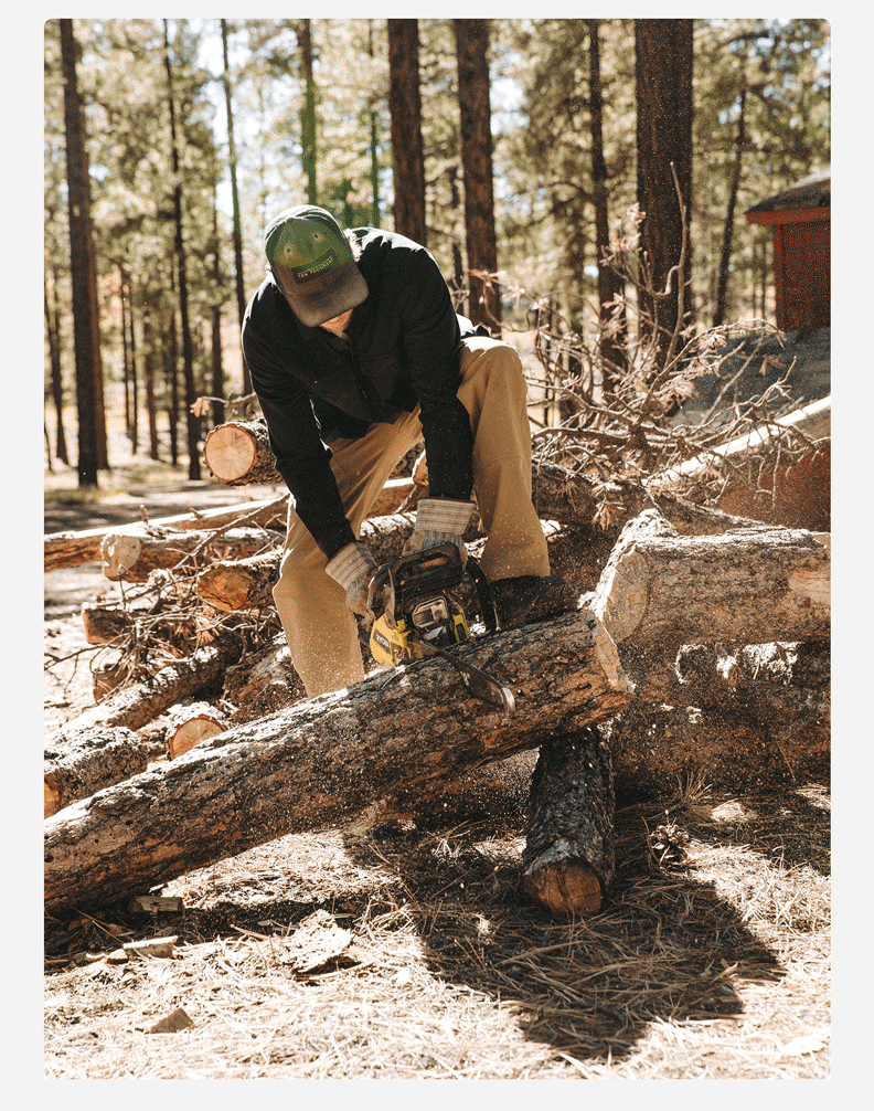 Gif featuring how to wear the new Double Knee Work pant outdoors