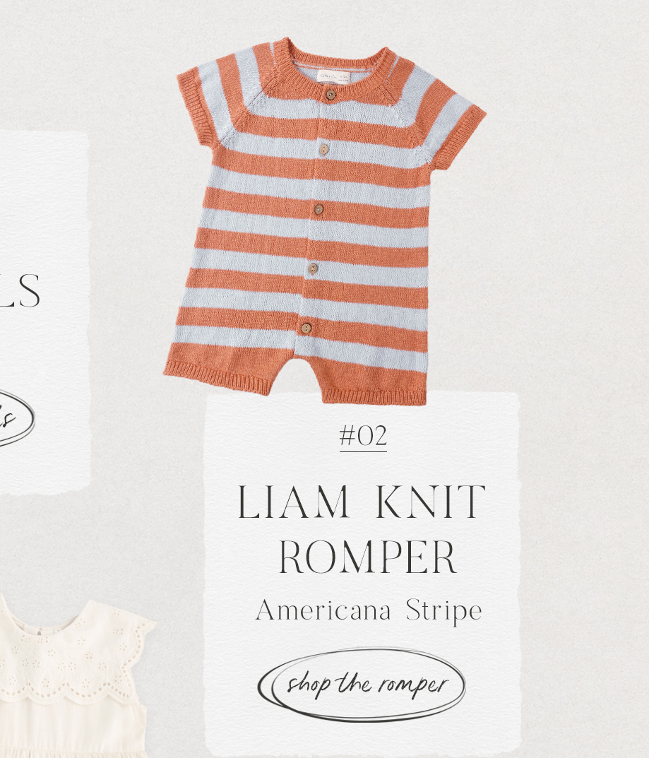 Liam Knit Romper Americana Stripe