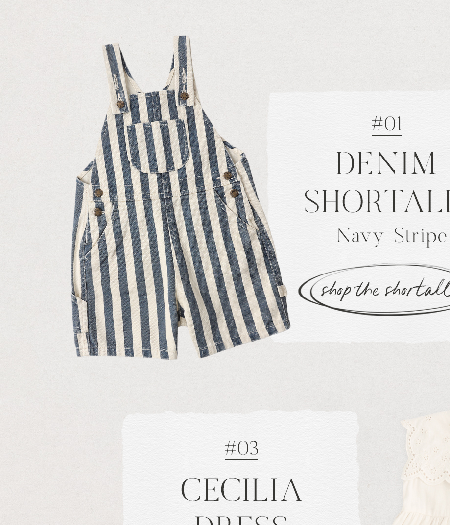 Denim Shortall Navy Stripe