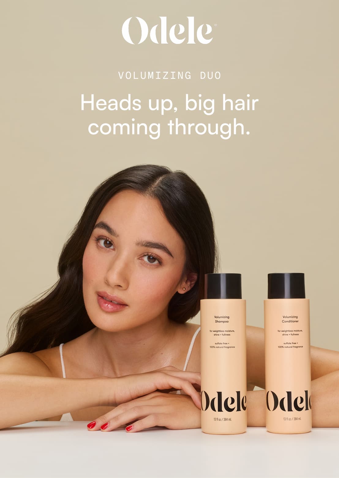 Odele Volumizing routine with brunette model