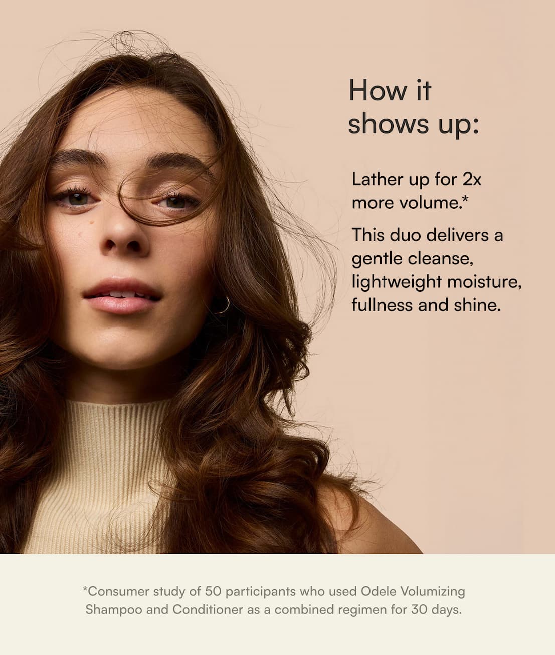 Volumizing routine delivers 2x more volume
