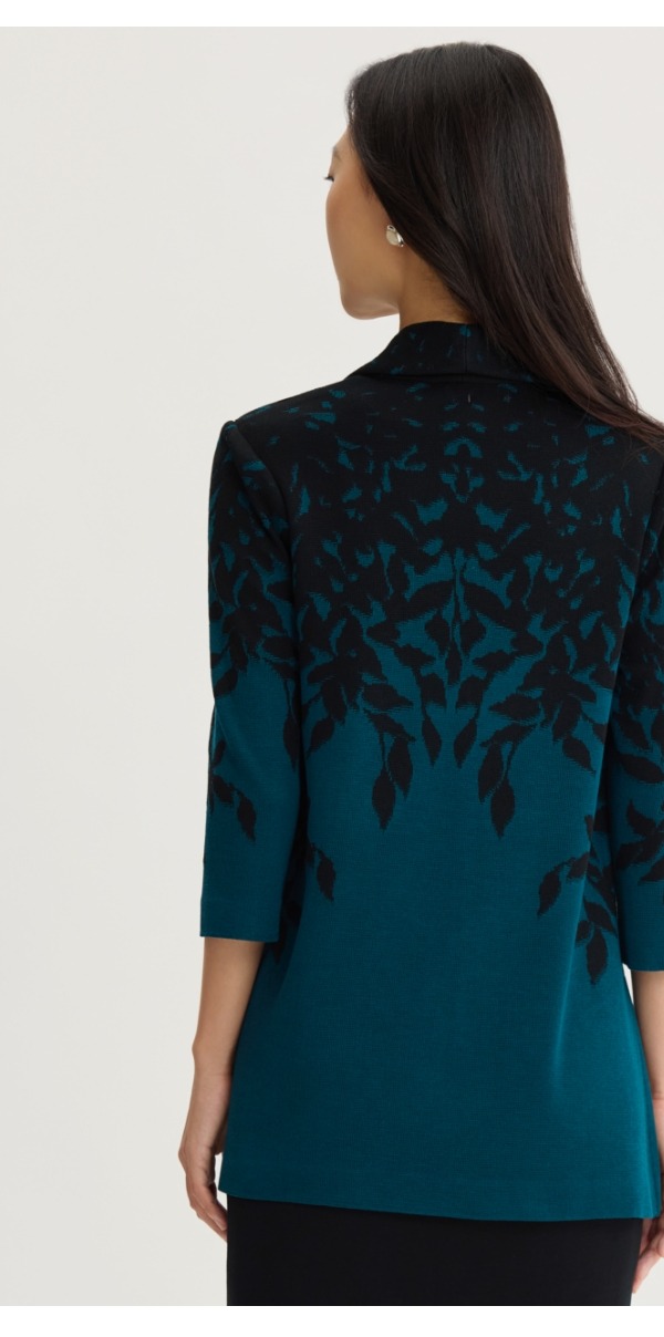 Floral Cascade Flat Knit Jacket