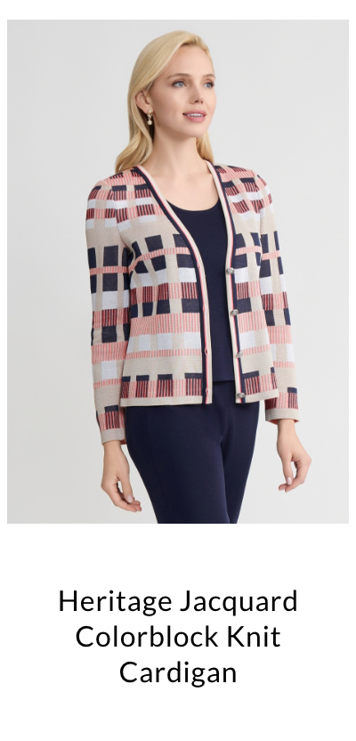 Heritage Jacquard Colorblock Knit Cardigan