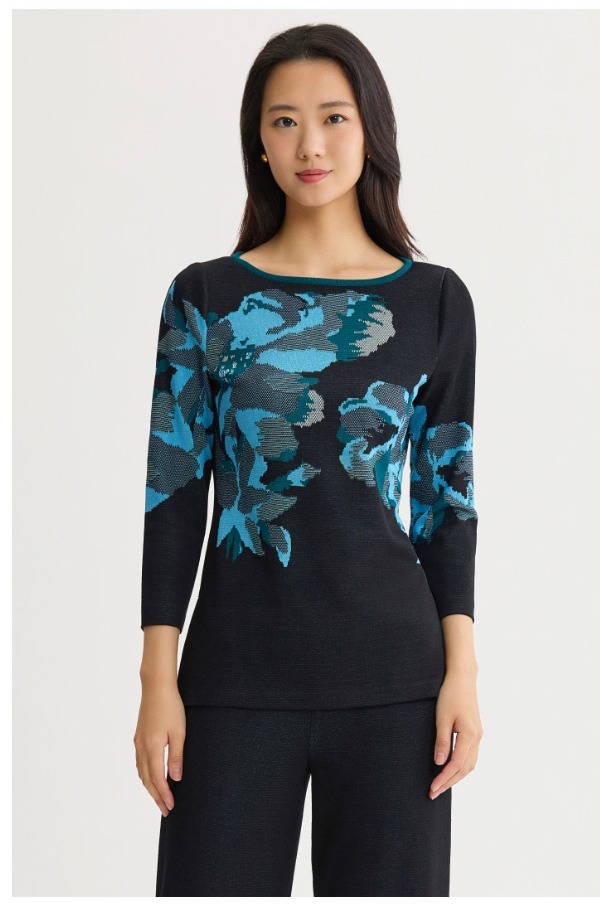 Floral Jacquard Soft Knit Tunic