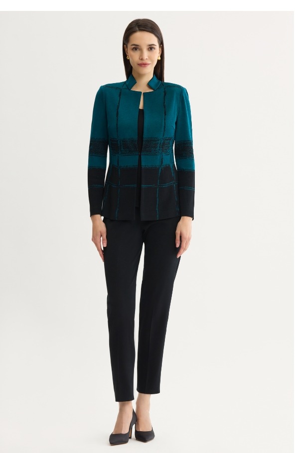Two-Toned Flat Knit Jacket