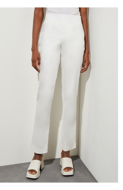 Pull-On Straight Leg Pant - Cotton Tencel, White