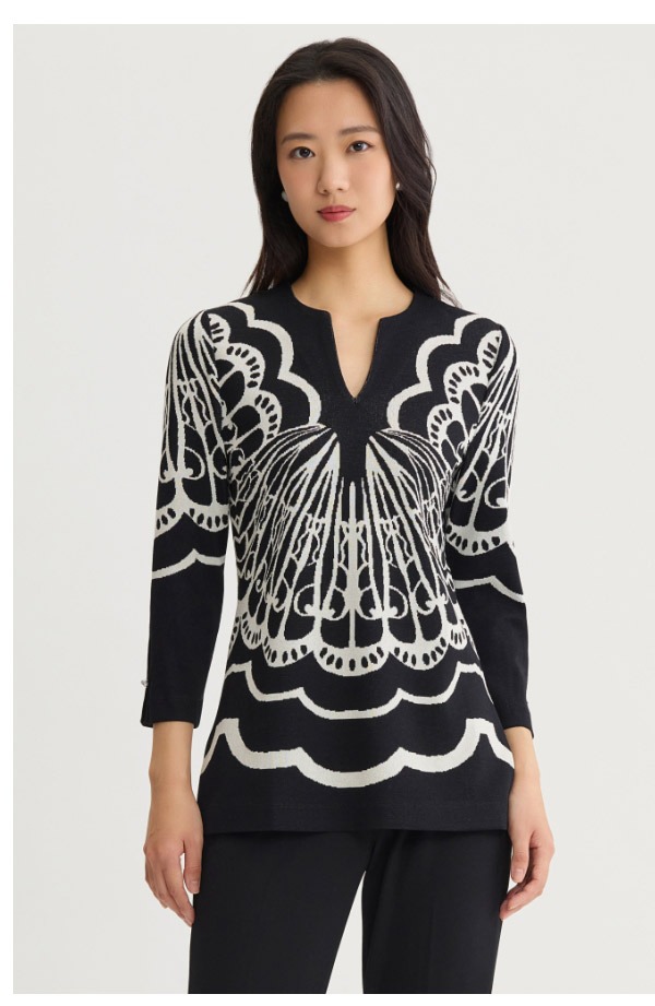 Feminine Soft Jacquard Knit Tunic