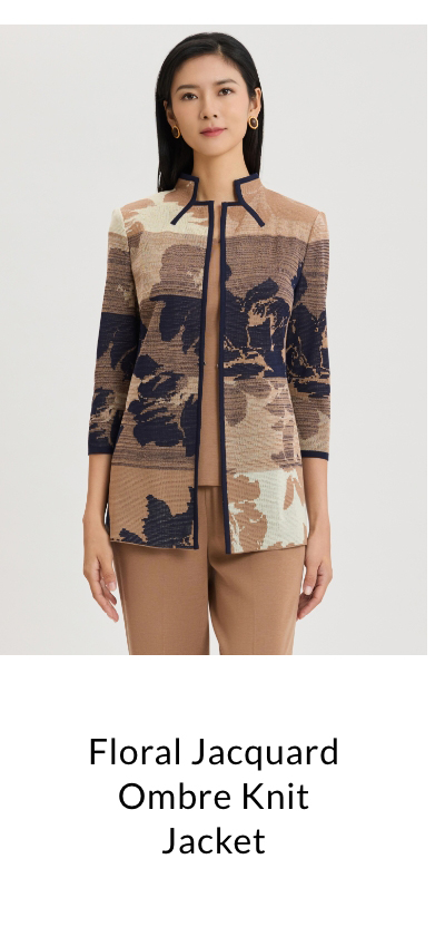 Floral Jacquard Ombre Knit Jacket