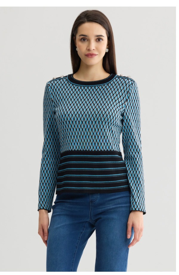 Diamond Pattern Soft Ribbed Knit Top